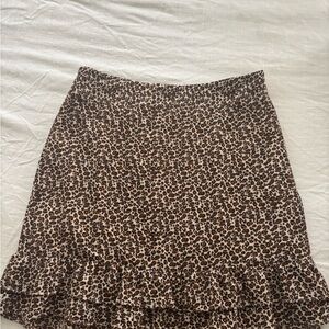 Leopard Print Ruffle Skirt